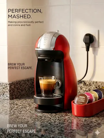 Dolce Gusto Style Capsule Coffee Machine - Red (Used) - Compact  Easy