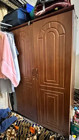 Dark Wood 2 Door Wardrobe / Armoire - Good Condition