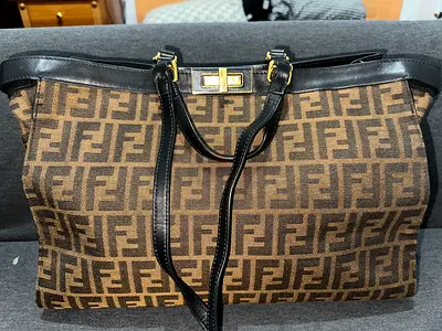 Fendi Brown Zucca Canvas Peekaboo XLite Tote