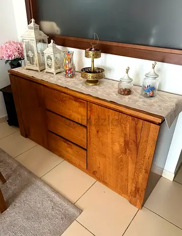 Solid Wood Sideboard / Buffet Cabinet — 3 Drawers, 2 Doors / Dresser