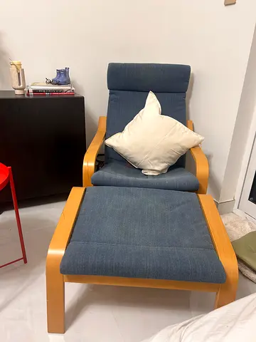 IKEA Poang chair with footrest