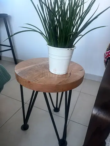 Set of 2 Mango Wooden Stools/ Side Tables