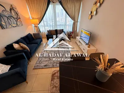 One bedroom and living room in Al Khan, Beach Tower, 5000 (with internet)