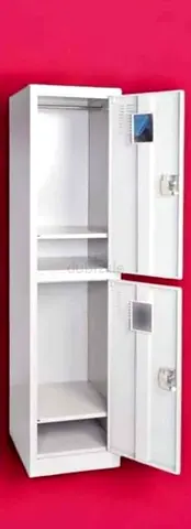 Two-Door Metal Locker / Storage Cabinet - White, Good Condition