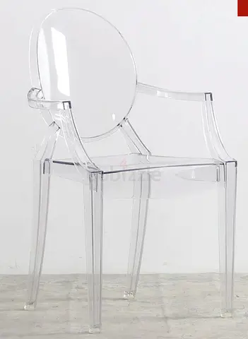 Transparent Ghost Acrylic Armchair with Arms - Clear Modern Dining Chair