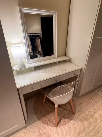 White Dressing Table with Mirror and Chair - Perfect Condition