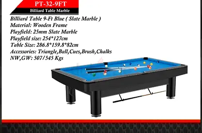 Billiard Table 9ft Marble