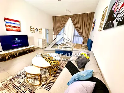 Studio for monthly rent in Al Zahia, near the Dubai entrance, with parking, kids' area, and swimming pool