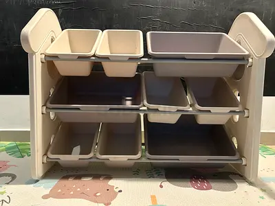 IKEA TROFAST-style 9-bin Kids Storage Organizer - White/grey