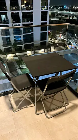 Compact Folding Table with 2 Folding Chairs - Good Condition