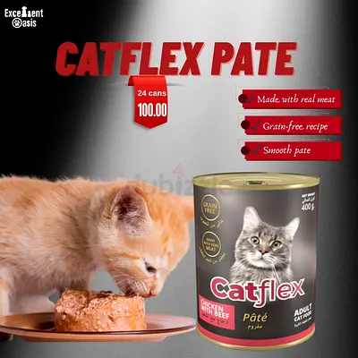 Catflex Pate - 24 Cans (400g) Chicken with Beef, Grain-Free Adult Cat Food