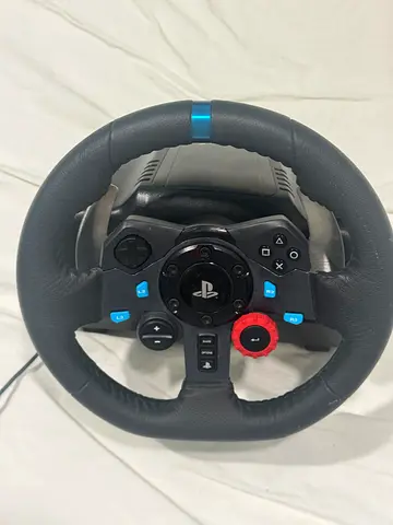 Logitech-style PlayStation Racing Wheel Controller with Pedals (Used)
