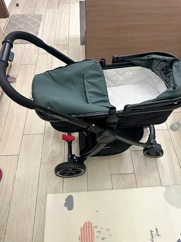 Lightly Used Compact Pram Stroller with car seat, Good Condition