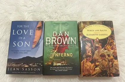 Three Paperback Novels — Dan Brown Inferno, North and South, For the Love of a Son