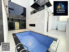 Corner villa in Al-Haliyo, 4600 sq ft, with a swimming pool, elevator, rooftop terrace, and very spa