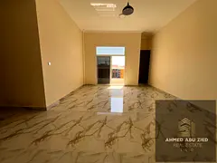 First tenant, two bedrooms and a living room for rent in Al Muwaihat 3, Academy Street. Balcony, bui
