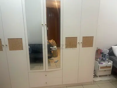 White 6-Door Wardrobe with Mirror from Pan and Drawers - Used like new