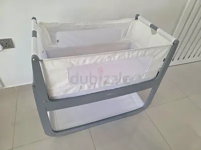 SnuzPod 4 Bedside Crib (Grey) with Mattress — JVC