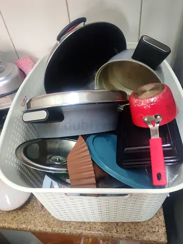 Used Mixed Kitchen Cookware and Utensils Bundle - Assorted Pots, Pans, Trays, plates, cookery set,
