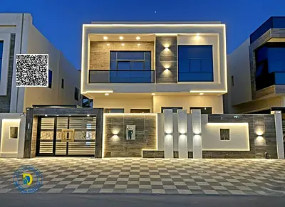 Al Haliyo 2 Ajman Villa, 5 bedrooms, registration fees included, personal finishing, super deluxe, bank financing, freehold