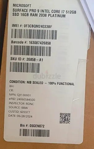 Microsoft Surface Pro9 # 16GB RAM # 512GB SSD # New Sealed Pack @Nakheel @Ras Al Khaimah @6000 AED