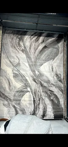 Large Grey Abstract Modern Area Rug - Excellent Condition