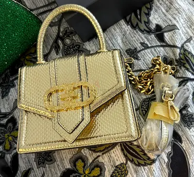 Aldo handbag Gold Mini Top-Handle  with Chain Strap - Like New