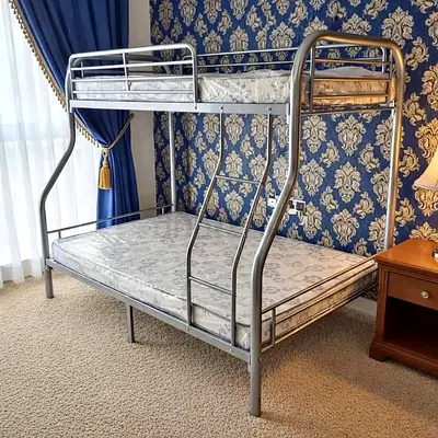 Metal Bunk Bed Frame with Double Lower Bed - Good Condition