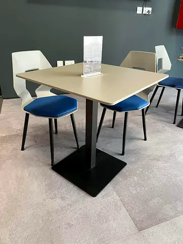 Set of Commercial Cafe Coffee Tables — Light Grey Top, Black Base (each) — AED 60