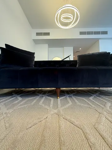 Velvet 3-Seater Sofa with Wooden Legs