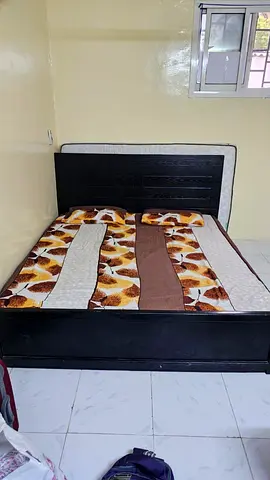 Wooden super king size cot with bed