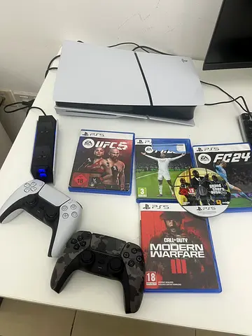 PlayStation 5 Console Bundle with 2 Controllers and  9 Games (Good Condition)