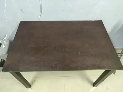 Used dark wood rectangular dining/office table - solid legs