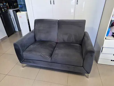 Danube Home Jozel 2 Seater Fabric Sofa (L 140 x W 79 x H 89cm) - Gray