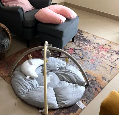 Soft Baby Play Gym/Activity Mat with Hanging Stars and Moon