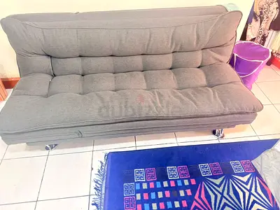 Grey convertible futon sofa bed in good condition