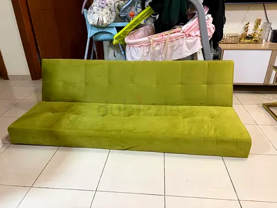 Green Convertible Floor Sofa / Futon - Good Condition