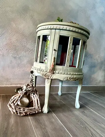 Vintage Round Display Cabinet / Side Table - Shabby Chic from marina