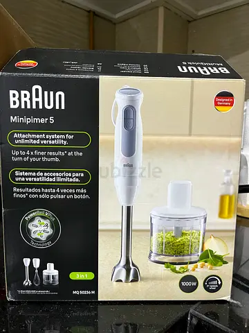 Braun Minipimer Hand Blender with Chopper Attachment - Good Condition