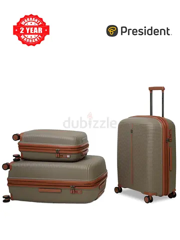 President 3-Piece Hardshell Luggage Set - Model97980 ( CHAMPAGNE )