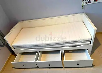 IKEA Hamnes daybed with 3 big storage drawers and 2 IKEA mattresses.