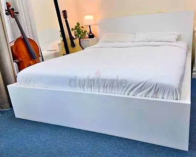 Ikea malam bed with ikea mattress king size 180 x200cm  bed