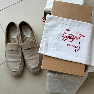 Christian Louboutin men’s suede espadrille - light gray, size EU 43 authentic