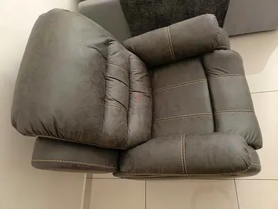 Comfortable single gray recliner armchair - good condition