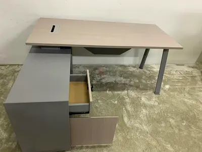 Modern L shape office table with drawer