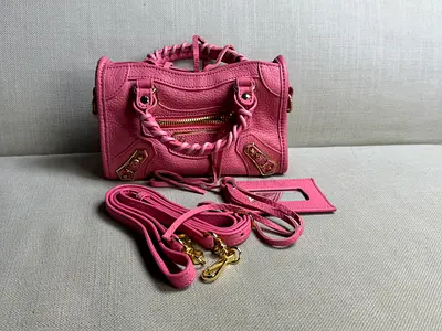 Balenciaga Le City mini bag in pink leather.