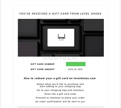 LEVELSHOES GIFT CARDS VOUCHER