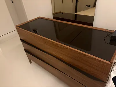 Modern chattels and more Italian inspired Dresser with a glass top