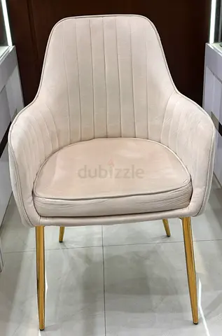 Beige Velvet Accent Armchair with Gold Legs