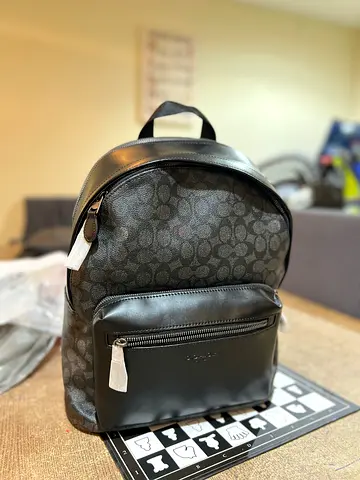 Coach Signature Canvas Small Backpack - Black/Grey can fit 15 inch laptop